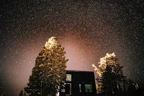 Powder Mountain Village at night (photo by Max Cutrone)