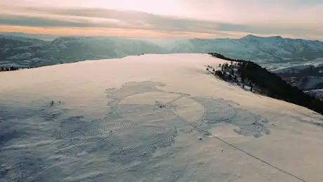 Snow art by Simon Beck on Powder Mountain 