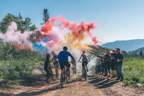 Biking through Color Fest  
