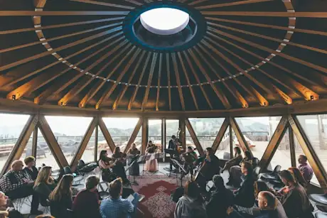 Musical performance in the Sky Lodge