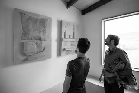 Looking at artwork 