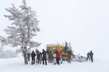 Snowboarding in the storm 