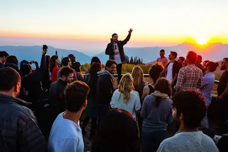 Watching the sunset from the Sky Lodge 