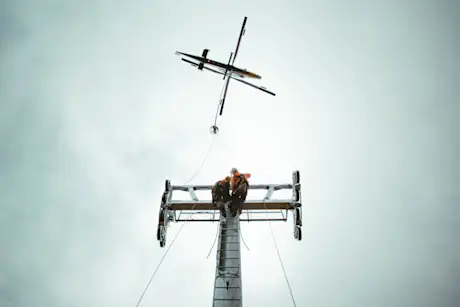 Installation of Mary's Lift on Powder Mountain 