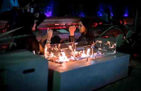 Hanging out fireside at Summit LA17